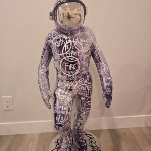 Brendan Murphy (American, B. 1971) "Boonji Spaceman" Metallic Purple Chrome Sculpture