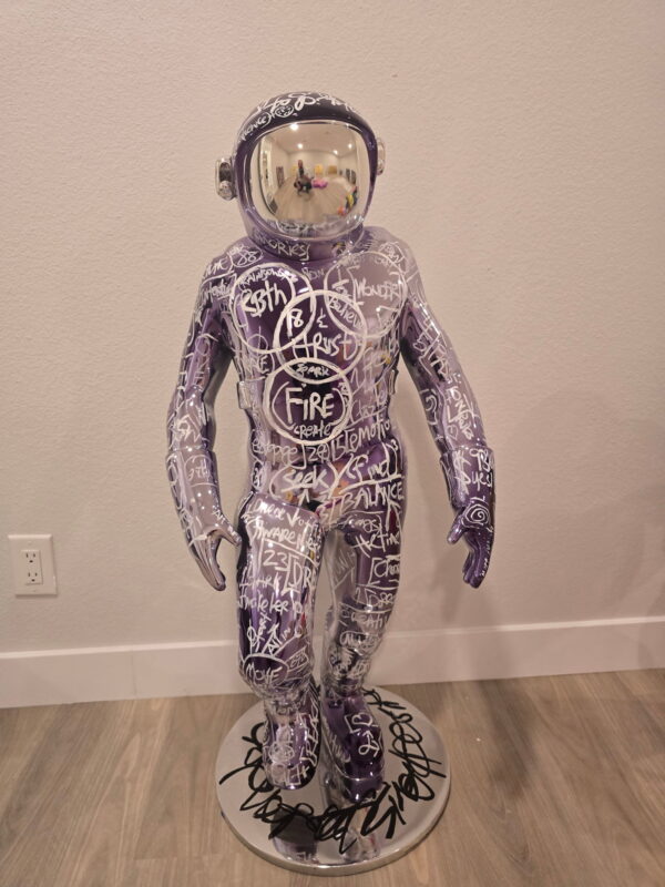 Brendan Murphy (American, B. 1971) "Boonji Spaceman" Metallic Purple Chrome Sculpture