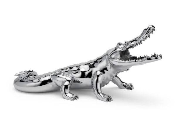 Richard Orlinski (French, B. 1966) – Chrome Crocodile / Alligator Sculpture