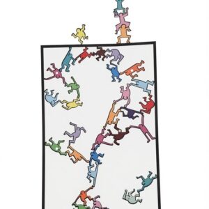 David Kracov (B. 1968) "Thinking Outside The Box - Haring" 3D Pop Art Wall Sculpture