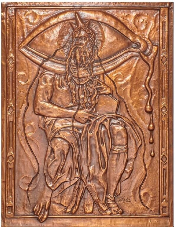 Salvador Dalí (1904–1989) Moses and Monotheism, Copper Patina Bas-Relief after Michelangelo