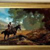 Jim Daly (b. 1940) US Marshal, Large Original Oil on Canvas, Western Landscape with Mounted Figure
