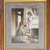 Jim Daly (b. 1940) Dressing Up, Photorealistic Watercolor & Gouache of Mother and Child