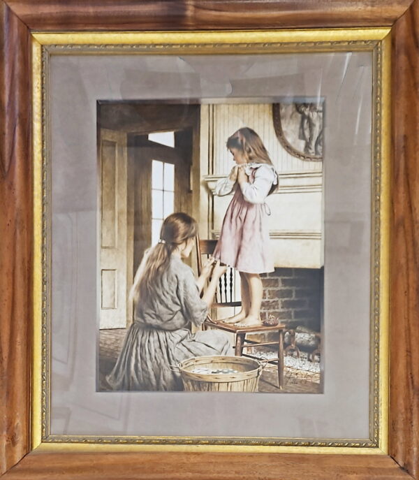 Jim Daly (b. 1940) Dressing Up, Photorealistic Watercolor & Gouache of Mother and Child