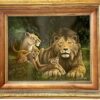 Kazuhiro Kono "Kings of the Jungle" Original Oil Painting on Canvas, Signed