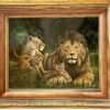 Kazuhiro Kono "Kings of the Jungle" Original Oil Painting on Canvas, Signed