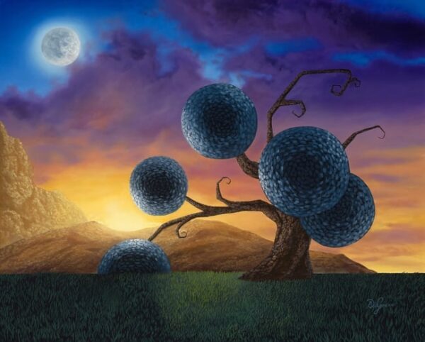 Tom DiGiacco Surreal Original Oil Painting – Tree of Dreams at Twilight 16x20"