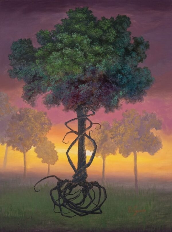 Tom DiGiacco Original Oil Painting – Ungrounded at Sunset 12x16"