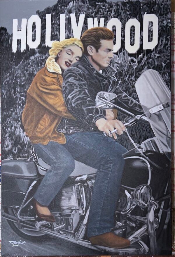 0202_1 Marilyn and James Dean Riding